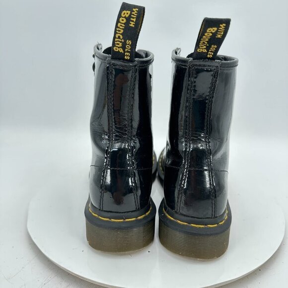 Dr. Martens Women Size 6 11821 Black Shiny Patent Leather 8 Hole Combat Boot - Picture 5 of 11